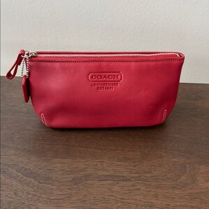 Coach Vintage Legacy Limited Edition Red Leather Travel Pouch Bag